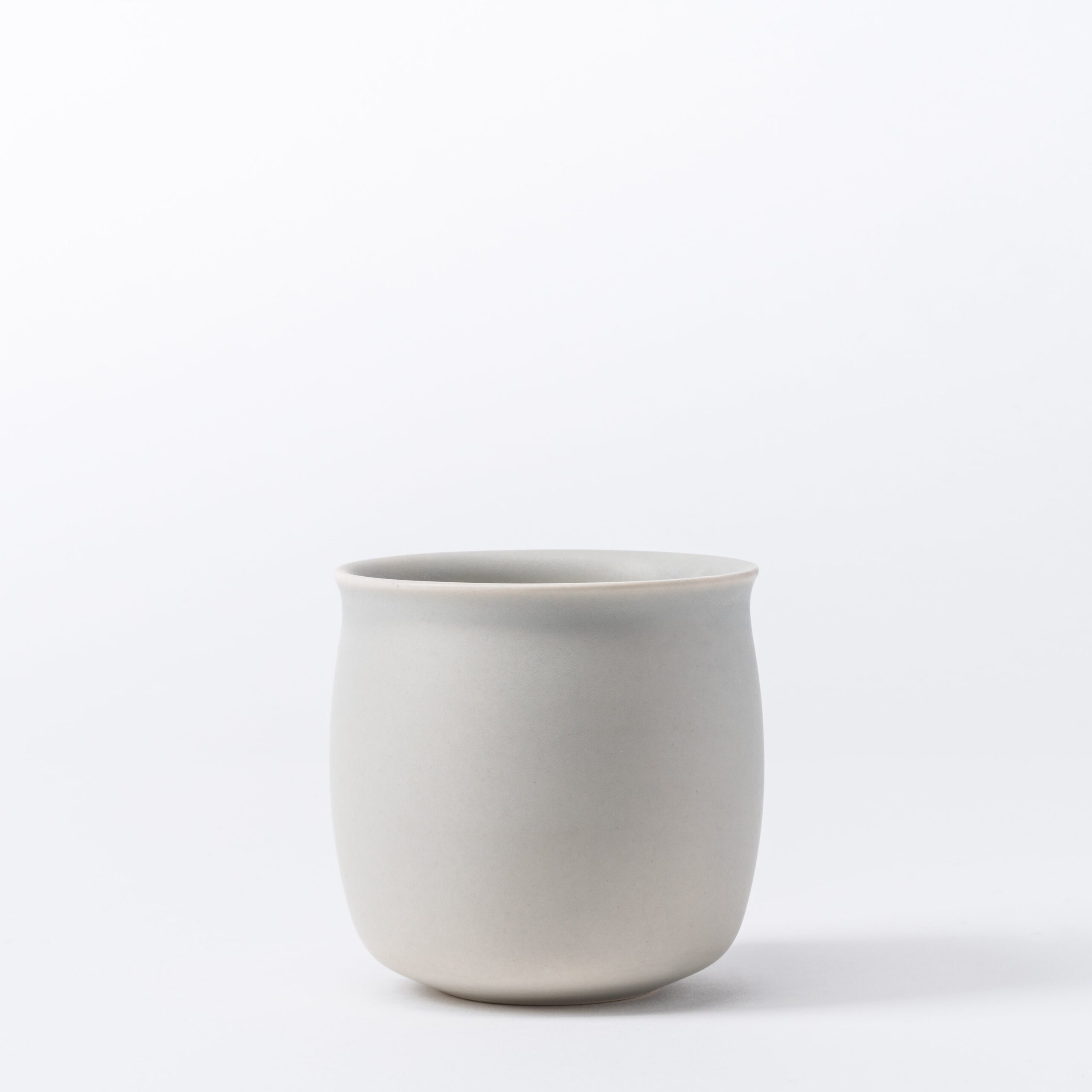 Set of 2 Medium Misty Grey Cups - Rounded Ceramic Tumblers