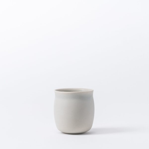 Set of 2 Small Misty Grey Tasting Cups - Rounded Ceramic Mini Set