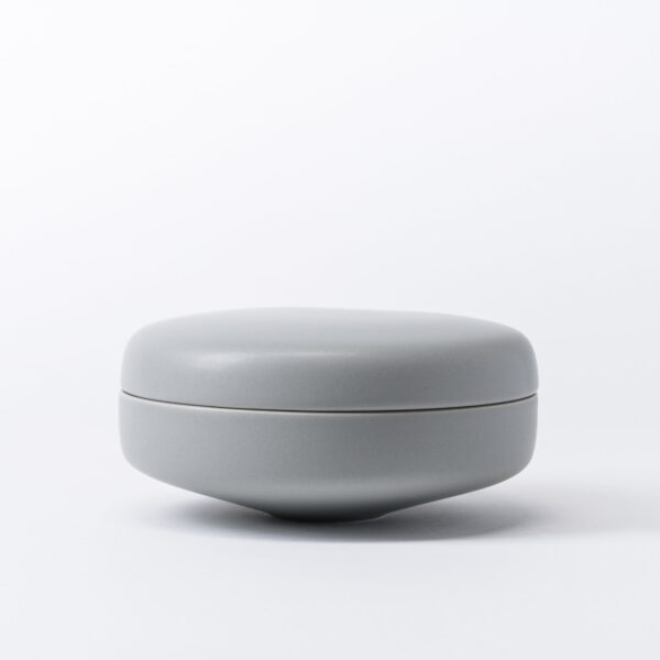Large Belgian Block Storage Jar - Sculpted Wide Vanity Box