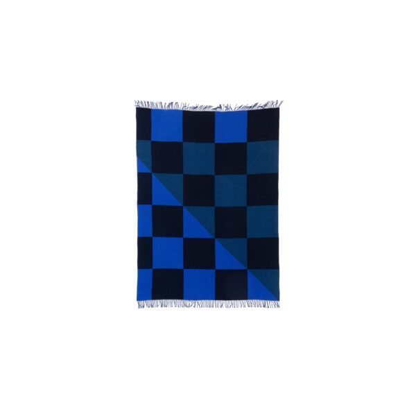Blue, Green and Navy Throw Blanket - Oversized Checker Patchwork