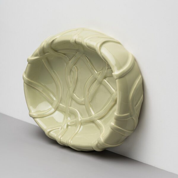 Pale Green Serving Platter - Gloss Sculpted Surface