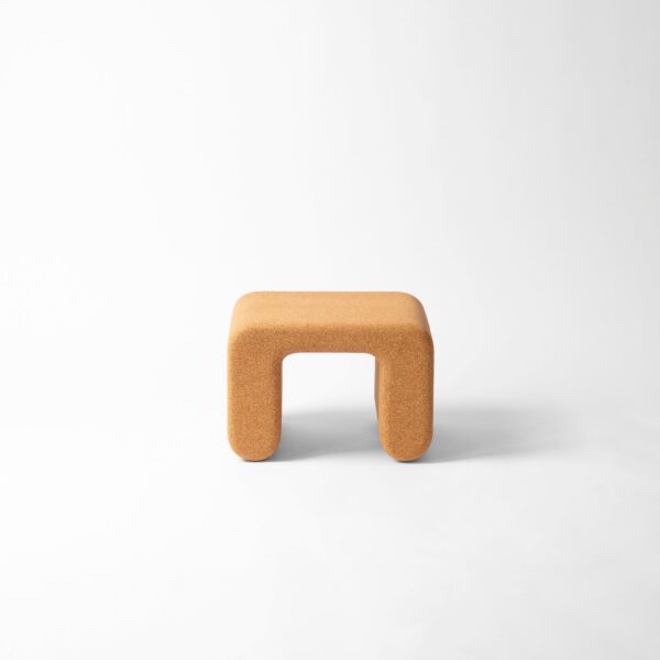Natural Cork Side Table - U-Shaped Sculptural Form