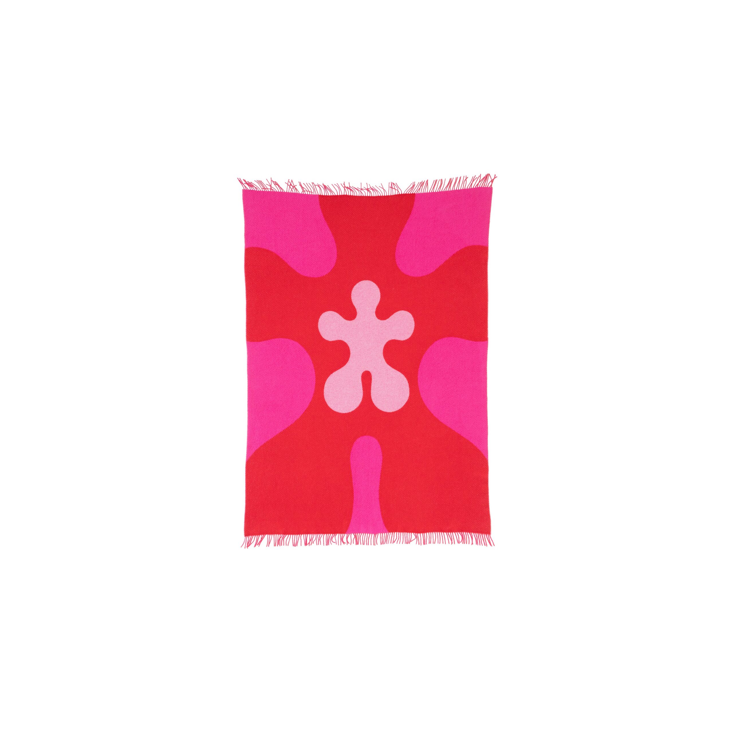Red, Pink and White Art Throw - Bold Organic Pop Pattern